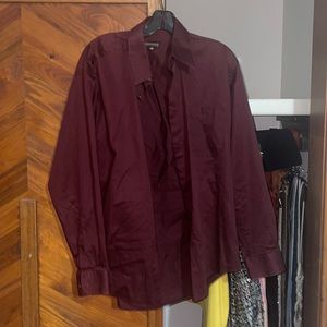 Mens shirt 16 neck size 34/35 burgundy